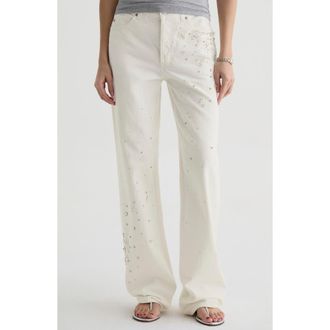 AG - Adriano Goldschmied Billie High Waist Straight Leg Jeans in Opal Radiance at Nordstrom, Size 26