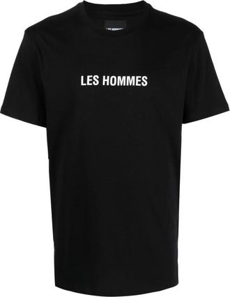 Les Hommes Logo Print T-Shirt - Heren - T-shirts - Zwart - 2XL - Katoen - Tops