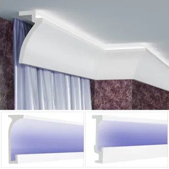 OEM Tende A Led In Pu - Opache, Resistenti Alla Luce E Agli Urti - Modanature Per Tende Tesori: 2 Metri / 1 Modanatura, Kf802 - 120 X 100 Mm