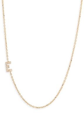 Anzie Love Letter Pavé Diamond Initial Pendant Necklace in Gold-E at Nordstrom, Size 16