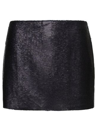 Gauge81 Kailua Mini Black Skirt With All-Over Micro Paillettes In Polyester Woman