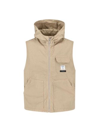 Roy Rogers Beige Hooded Cotton Vest Jacket