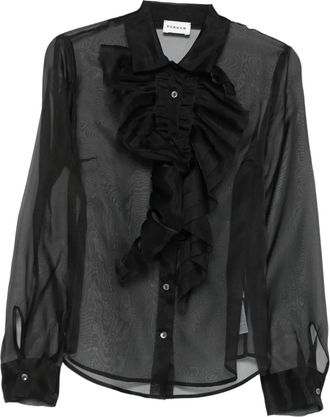 P.A.R.O.S.H. Blusa in seta con ruches - Nero
