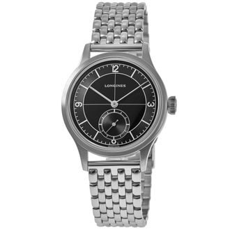 Longines Heritage Classic Sector Black Dial Steel Mens Watch L2.828.4.53.6
