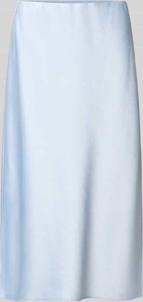 Calvin Klein Midirock aus Satin mit Seitenschlitzen in Eisblau, Gr&ouml;&szlig;e XL