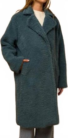 Gilli Teddy Long Coat In Teal