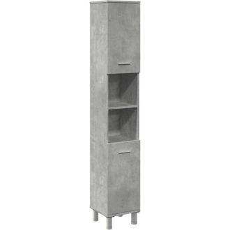 vidaXL Bathroom Cabinet Concrete Grey 30x30x179 cm Engineered Wood Vidaxl