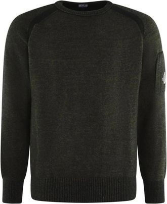C.P. Company Rondgebreide trui - Heren - Ronde hals truien - Groen - 2XL - Truien & Vesten