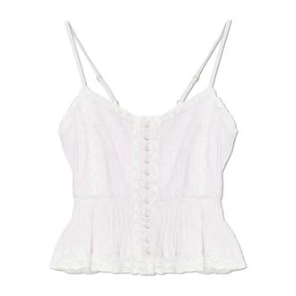 LoveShackFancy Aleni Top - Dames - Tops zonder mouwen - Roze - L - Katoen - Tops