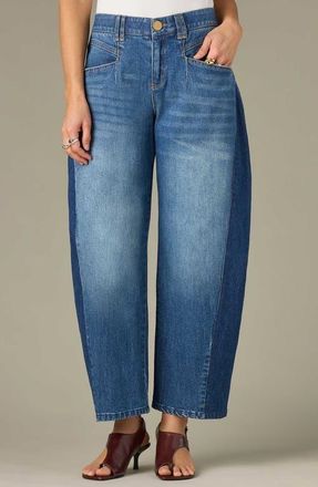 Wit & Wisdom High Waist Barrel Jeans in Blue at Nordstrom, Size 16P