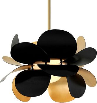 Hudson Valley Lighting Ginger 1 L&aacute;mpara Colgante Pan De Oro, Negro, Vidrio