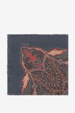 Etro Grosses Webhalstuch aus Wolle und Seide Floral Paisley