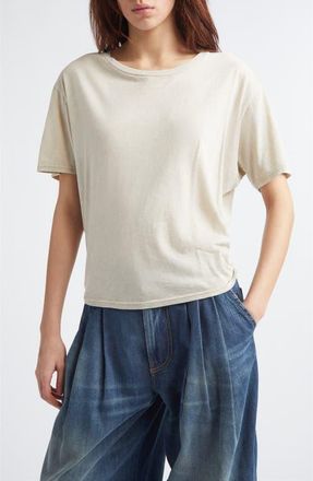 R13 Tight Waist Cotton & Cashmere T-Shirt in White at Nordstrom, Size X-Small