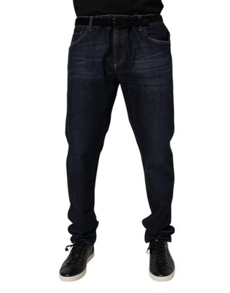 Dolce & Gabbana Mens Dark Blue Cotton Stretch Skinny Denim Jeans Elastane Clothing