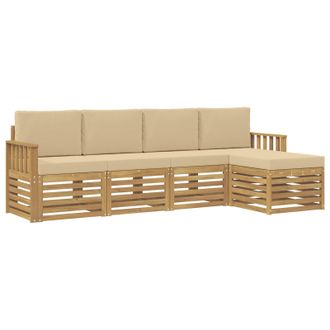 vidaXL Conjunto De Sof&aacute;s De Exterior 5 Pcs Y Beige 249 X 122,5 X 73 Cm Vidaxl