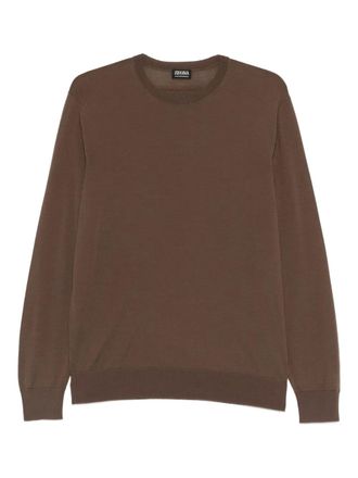 Ermenegildo Zegna round-neck sweater - men - Fabric - 48 - Brown