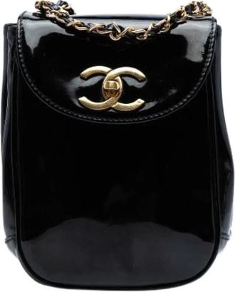 Chanel Pre-owned Leather chanel-bags - Dames - Vintage Mini Tas - Zwart - ONE Size - Vintage