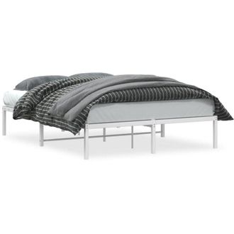 vidaXL Estructura de cama sin colchón metal blanco 140x190 cm Vidaxl