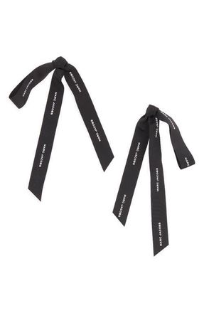 Marc Jacobs Ribbon Bow Statement Earrings in Silver/black at Nordstrom