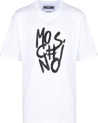 Moschino logo-print cotton T-shirt - men - Cotton - 54 - White