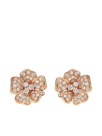 Leo Pizzo 18K rose gold Flora diamond earrings - Pink