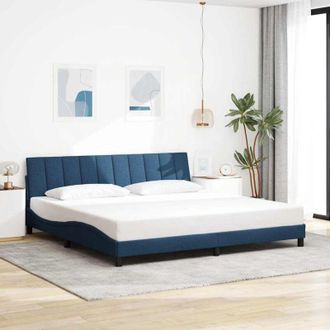 vidaXL Cama Sin Colch&oacute;n Tela Azul 200x200 Cm Vidaxl