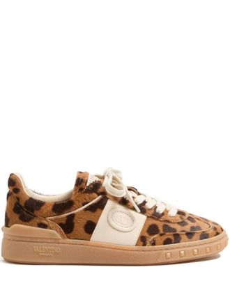Valentino Garavani Sneakers Upvillage in pelle di vitello con stampa - Marrone