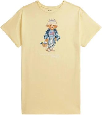 Ralph Lauren Gebreide T-shirtjurk - Dames - Korte kleedjes - Geel - S - Kleedjes