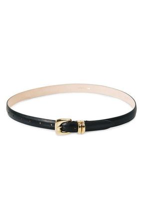 D&eacute;hanche Cupid Leather Belt in Black/Gold at Nordstrom, Size X-Small