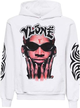 Vlone Bedrukte hoodie - Heren - Hoodies - Wit - L - Katoen - Hoodies & sweatvesten