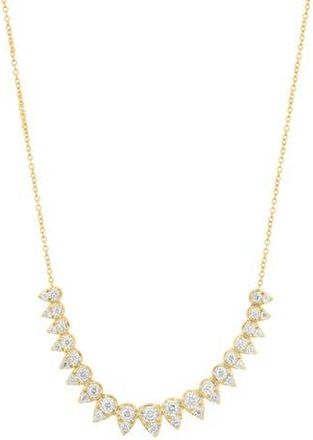 Effy 14K Gold Plated Sterling Silver Lab Grown Diamond Frontal Necklace at Nordstrom Rack, Size 18