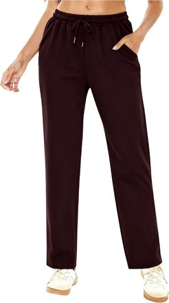 Generic Joggers For Women UK Tracksuit Bottoms Elasticated Waist Ladies Jogging Bottoms Wide Leg Cargo Sweatpants With Pockets Fleece Lined Sweatpants Casual 