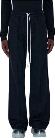 Rick Owens Dietrich Drawstring Trousers - male - Rick Owens - Wide Trousers - Black - 2XL - Trousers