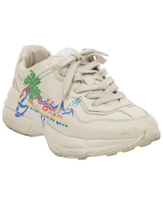 Gucci Womens Leather Hawaii Printing Raiton Sneaker (Authentic Pre-Loved)