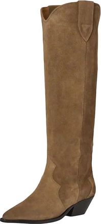 Generic Womens Chunky Heel Platform Knight Boots Belt Buckle Long Shoes