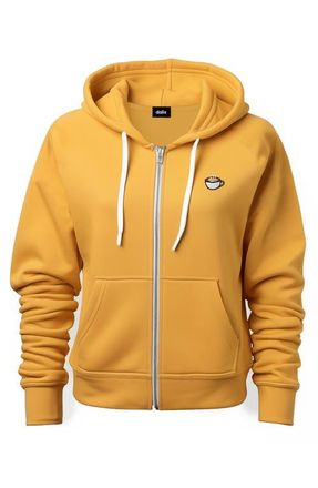 Dalix Cappuccino Zip Hoodie in Gold at Nordstrom, Size Xxx-Large