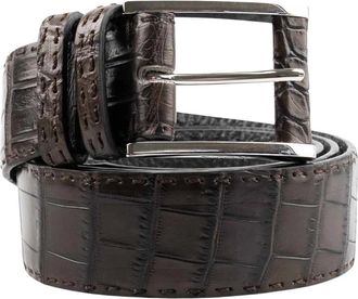 Kiton Crocodile Leather Belt - Heren - Riemen - Bruin - 115 CM - Leer - Accessoires