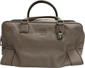 Loewe Pre-owned Handbags, female, Beige, Size: ONE SIZE Pre-owned Amazona Leather Handbag