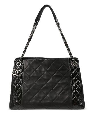 Chanel 2014 patent leather quilted tote bag - Black