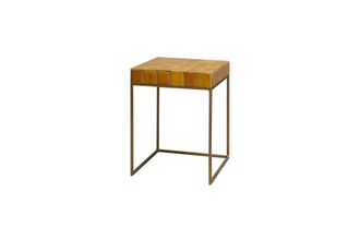 Chehoma Mesa auxiliar de cer&aacute;mica amarilla y dorada