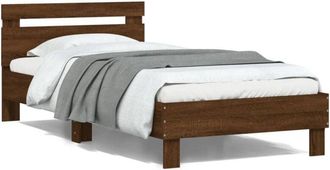 vidaXL Giroletto con Testiera e led Rovere Marrone 100x200 cm - Vidaxl