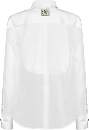Des_Phemmes Silk Organza with Plastron Shirt - White