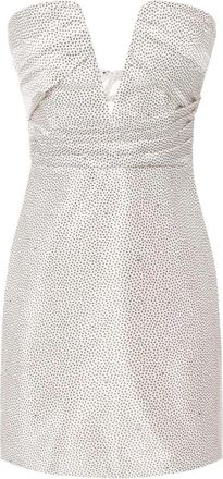 Elisabetta Franchi Gazar Mini Jurk met Micropipstippen - Dames - Feestkleedjes - Wit - 2XL - Tule - Kleedjes
