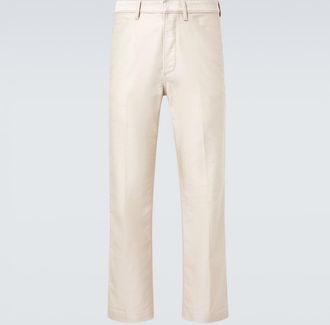 Tom Ford Pantalones rectos de sat&eacute;n de algod&oacute;n