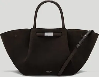 DeMellier The Midi New York in Dark Chocolate Suede Leather Shoulder bag