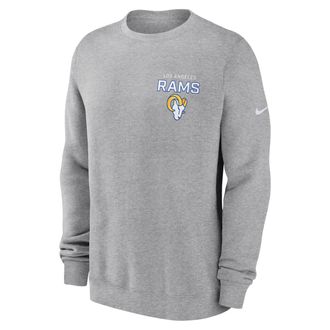 Nike Los Angeles Rams Draw Block Club Nike Mens NFL Pullover Crew in Grey | NKPV06G95-KU0