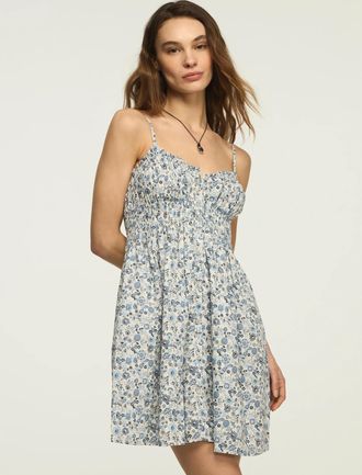 Lucky Brand Womens Cinched Waist Mini Dress