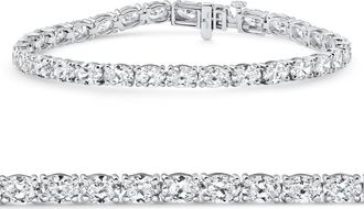 Pompeii3 10.75Ct Oval Cut Diamond Tennis Bracelet 7 14k White Gold Lab Grown Size: Medium