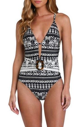 Sunshine 79 Coast V-Plunge One-Piece Swimsuit in Ivory at Nordstrom Rack, Size 4