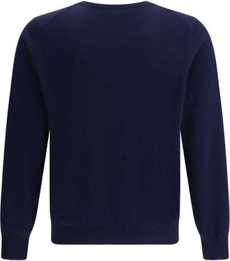 Brunello Cucinelli Mens Blue Cashmere Sweater Clothing